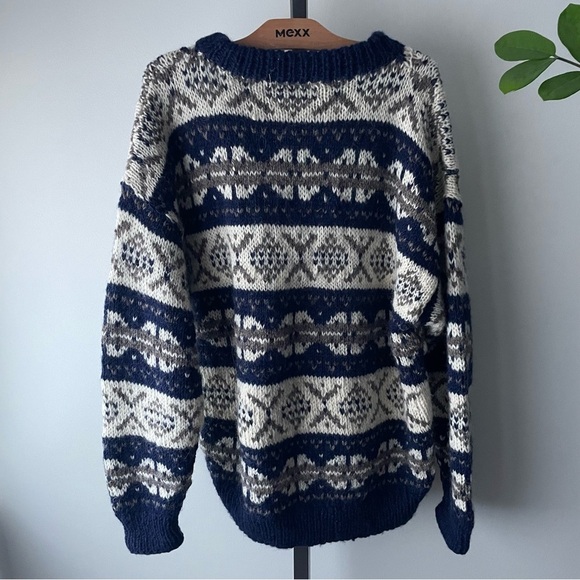 Vintage Alma 100% Wool Thick Handmade Mens Sweater Size Large - Picture 4 of 9